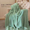 100% Organic Cotton Throw Blankets - Green