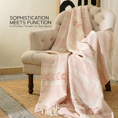 100% Organic Cotton Premium Throws - Pink