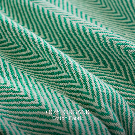 100% Organic Cotton Throw Blankets - Green