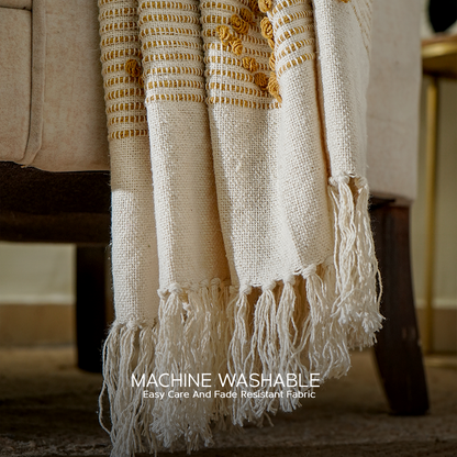 100% Organic Cotton Premium Throws - Sepia