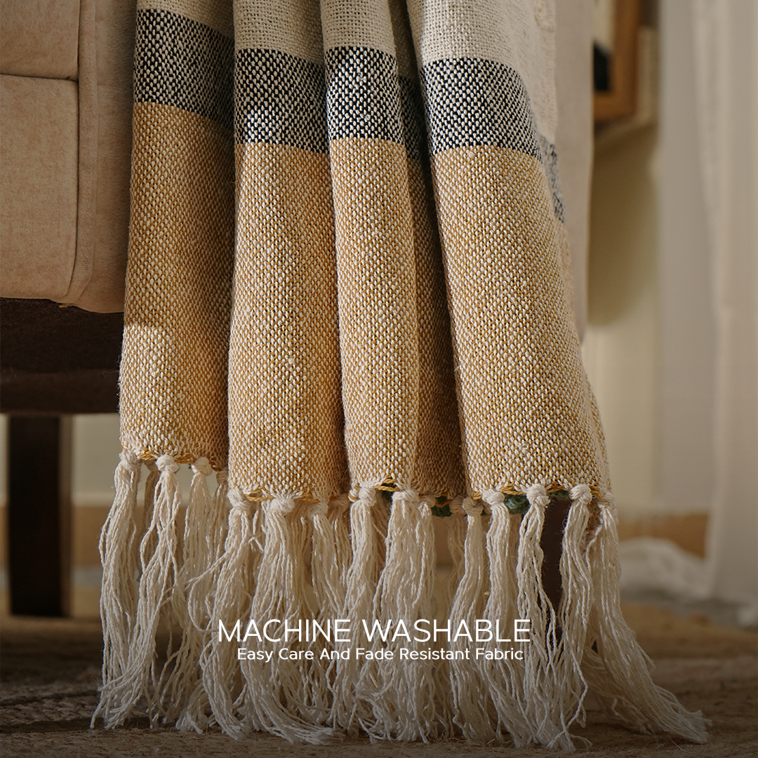 100% Organic Cotton Premium Throws - Almond