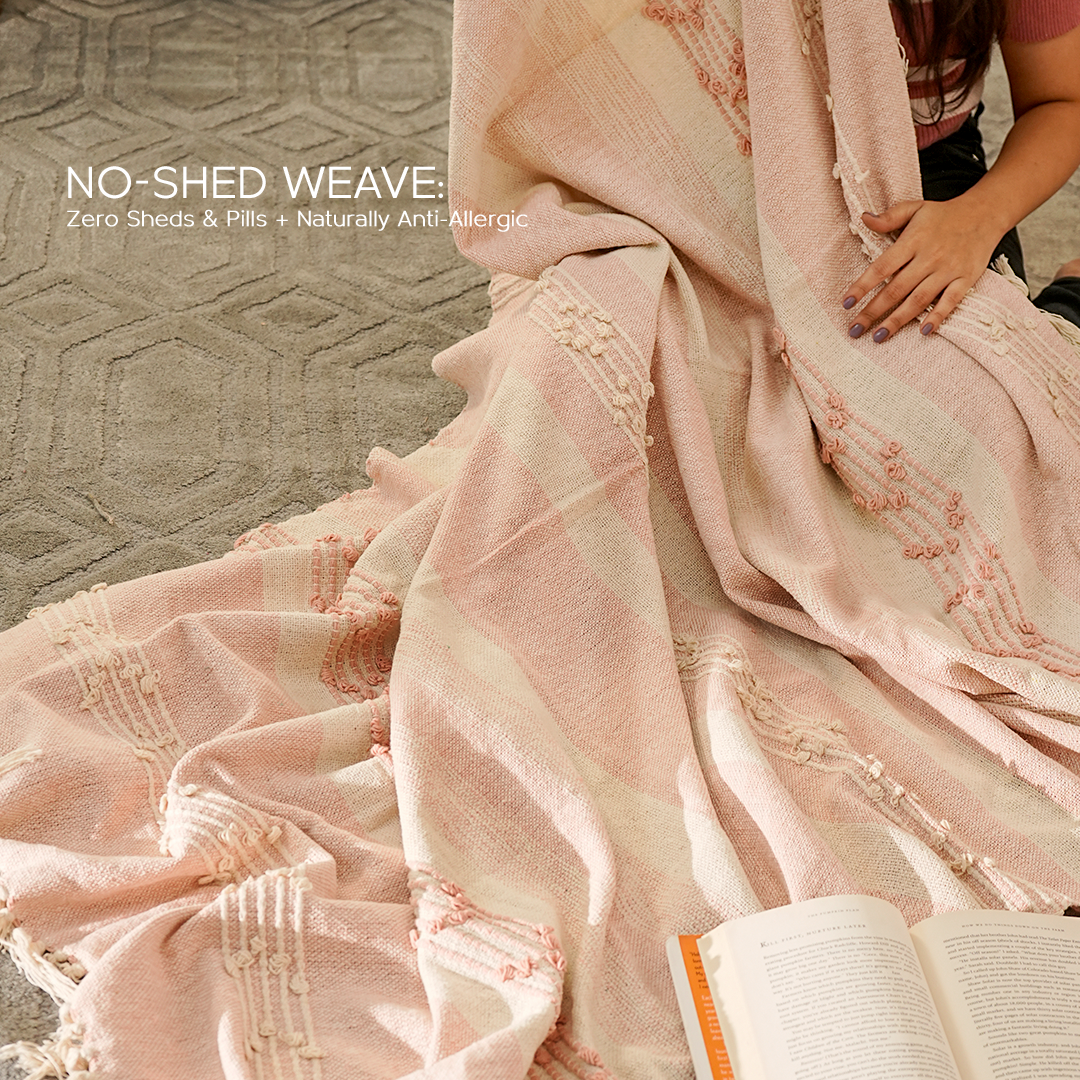 100% Organic Cotton Premium Throws - Pink