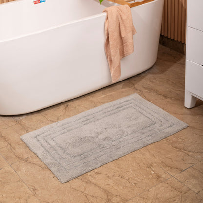 100% Organic Cotton Minimalist Bath Rug - Silver