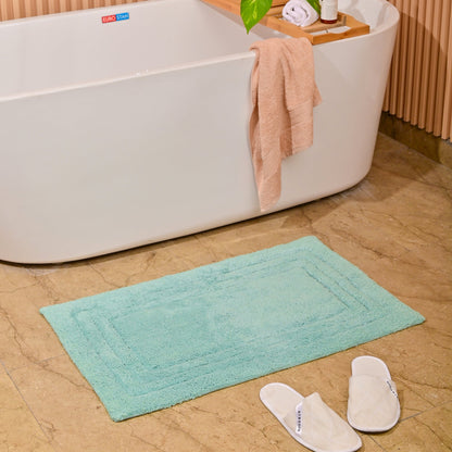 100% Organic Cotton Minimalist Bath Rug - Lagoon