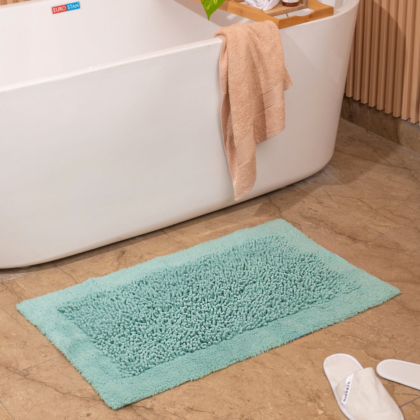 100% Organic Cotton Twisted Bath Rug - Lagoon