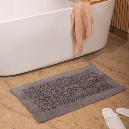 100% Organic Cotton Twisted Bath Rug - Grey