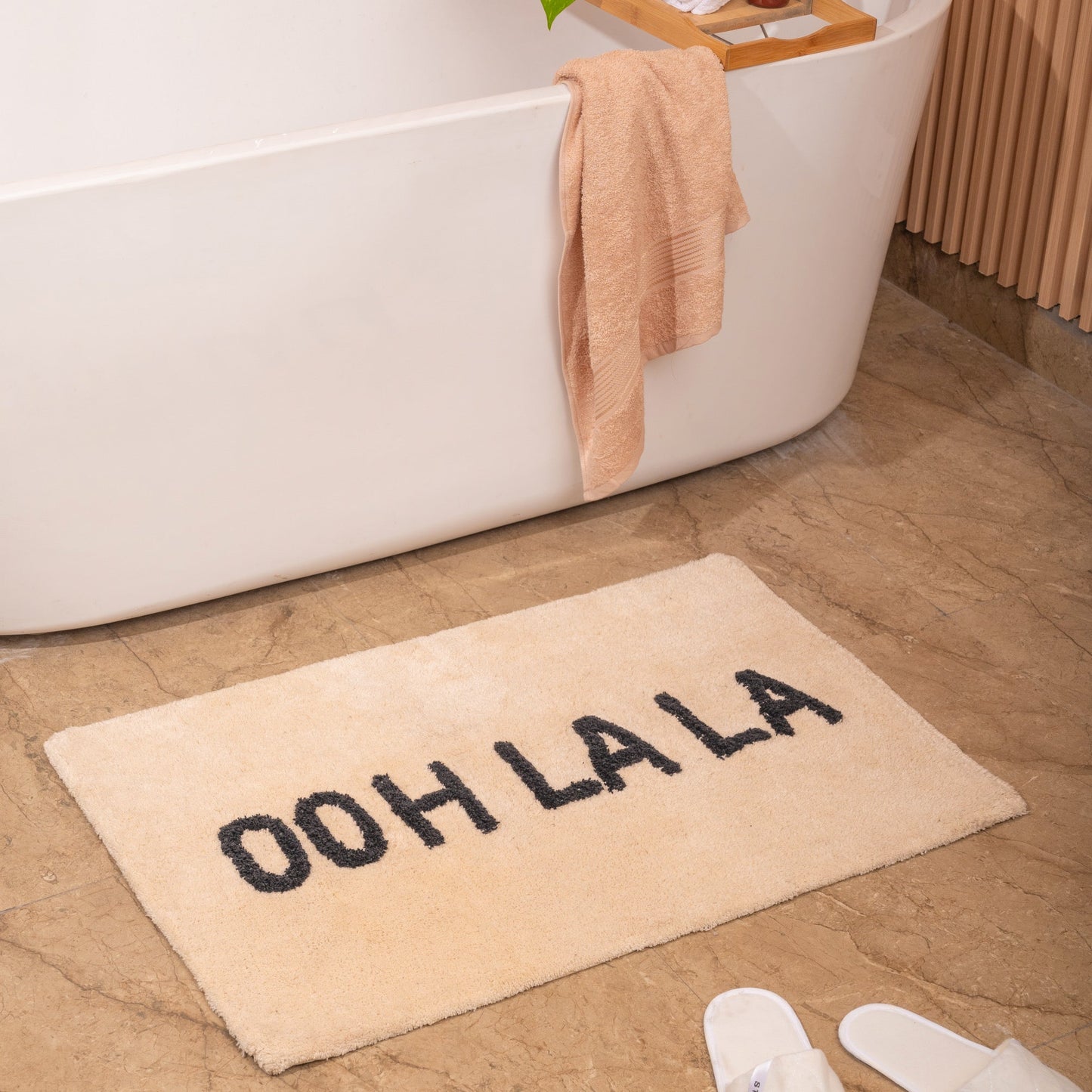 100% Organic Cotton Custom Bath Rug - Beige