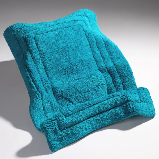 100% Organic Cotton Minimalist Bath Rug - Cyan