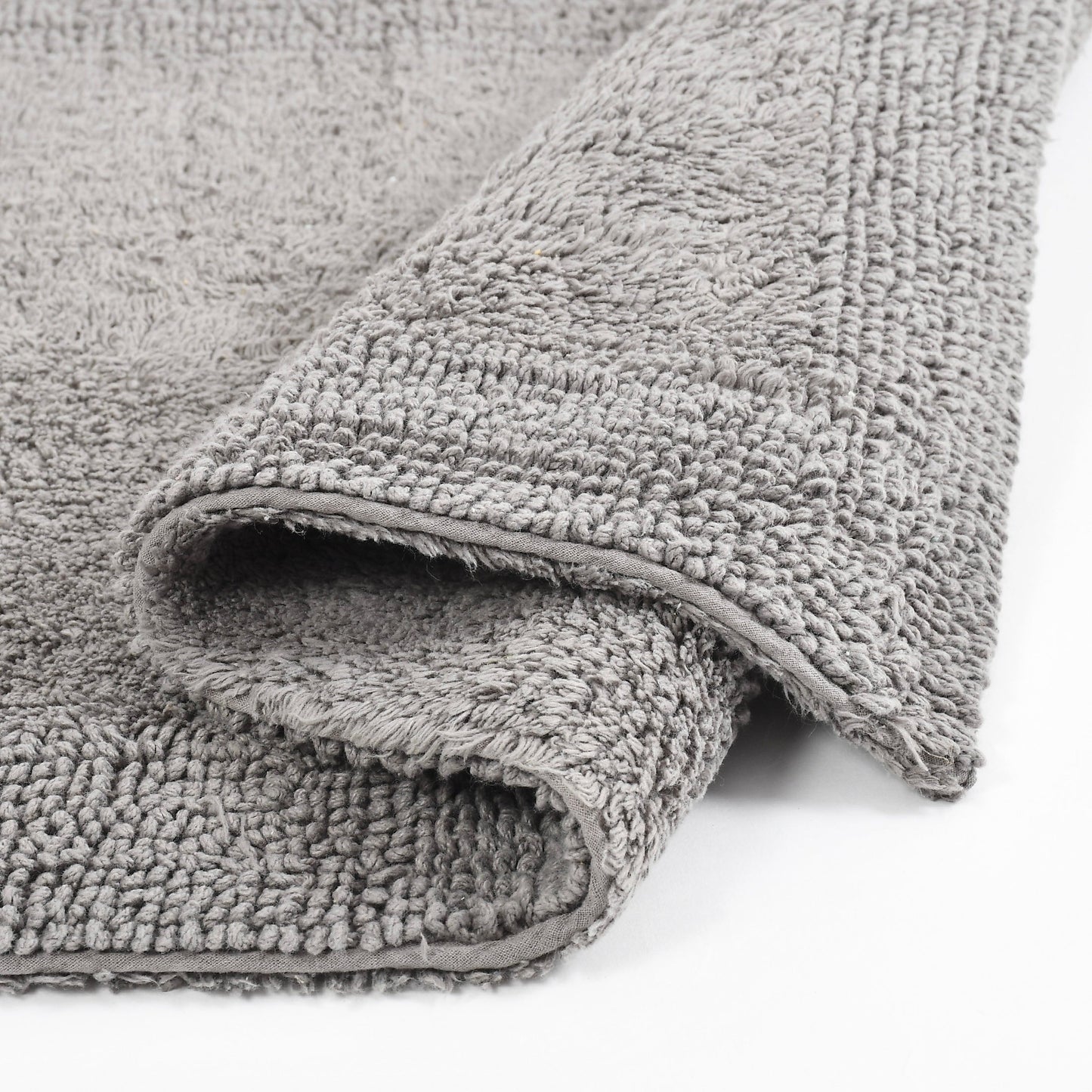 100% Organic Cotton Reversible Bath Rug - Grey