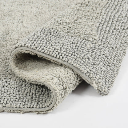 100% Organic Cotton Reversible Bath Rug - Silver