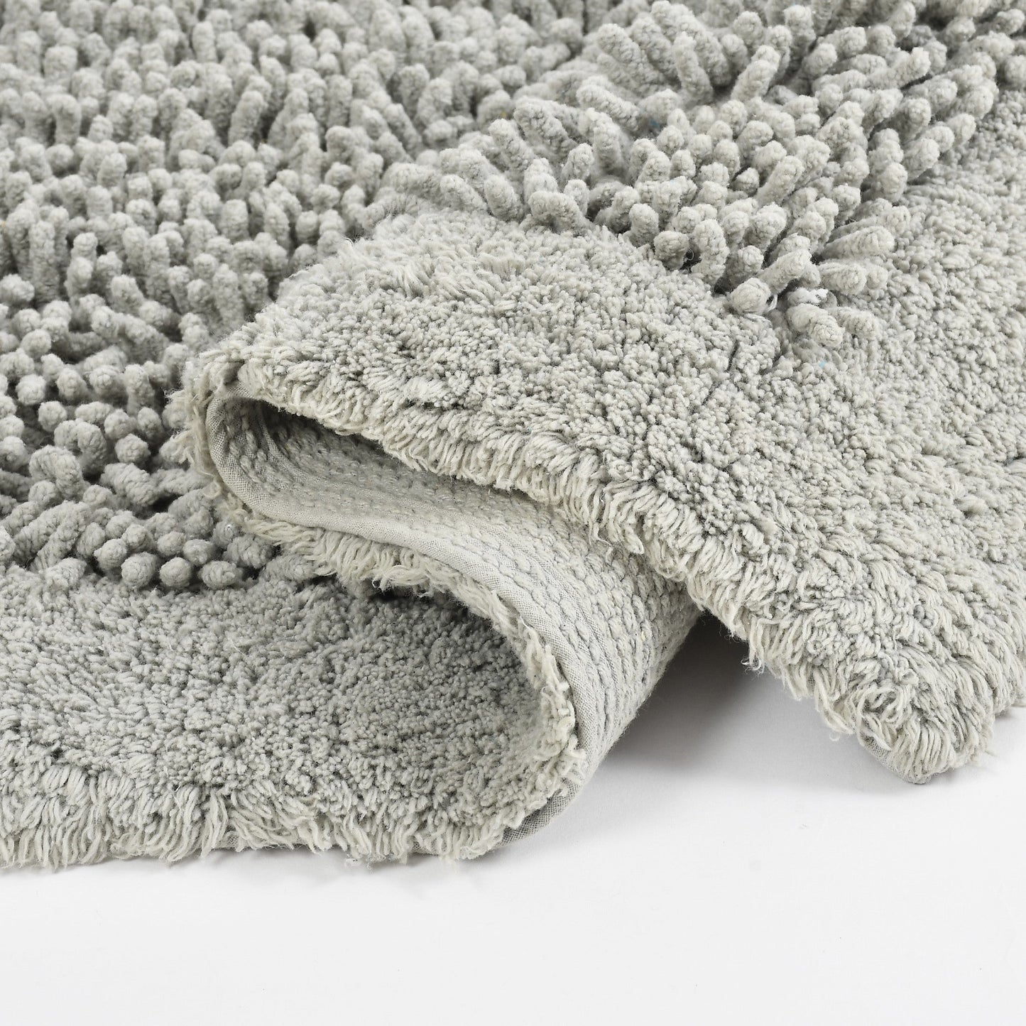 100% Organic Cotton Twisted Bath Rug - Silver