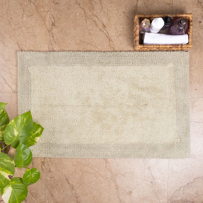 100% Organic Cotton Reversible Bath Rug - Moss