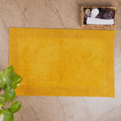 100% Organic Cotton Reversible Bath Rug - Saffron