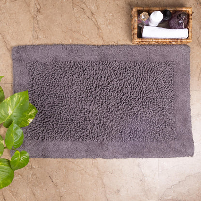 100% Organic Cotton Twisted Bath Rug - Grey