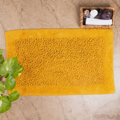 100% Organic Cotton Twisted Bath Rug - Saffron