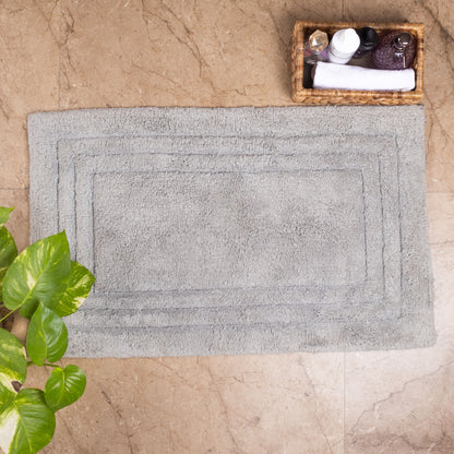 100% Organic Cotton Minimalist Bath Rug - Silver