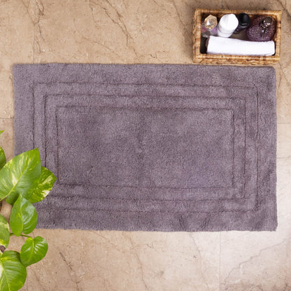 100% Organic Cotton Minimalist Bath Rug - Grey